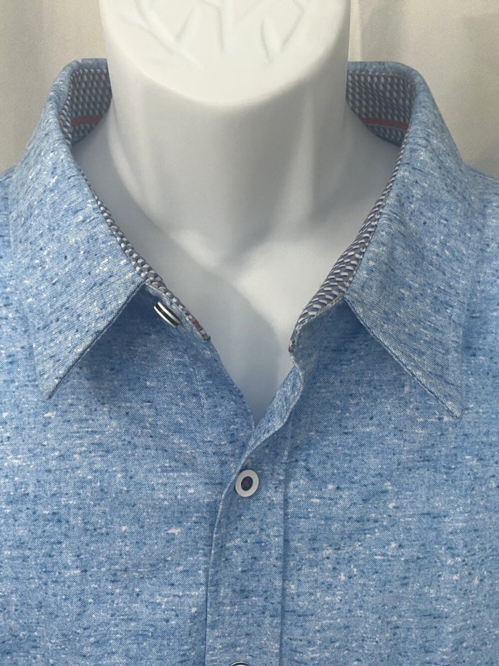 👔 ButterCloth Men’s Blue White Stretch Long Sleeve Shirt 3XLT EUC ✨